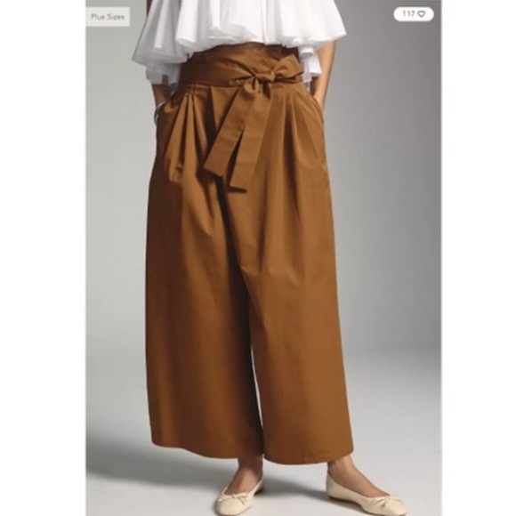 Anthropologie High-Waist Wide-Leg Pants in Brown - Picture 4 of 12